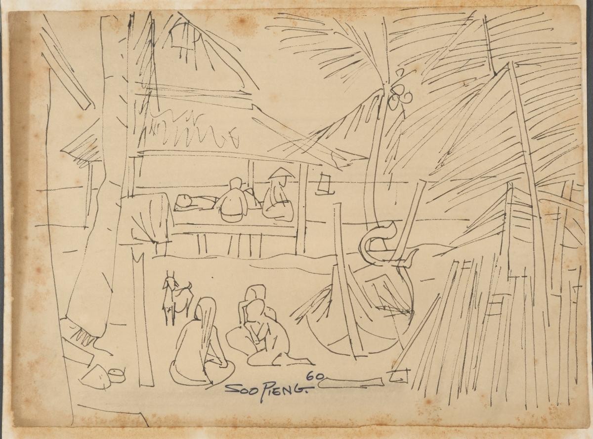 Untitled (Six People Lazing Around and A Goat)