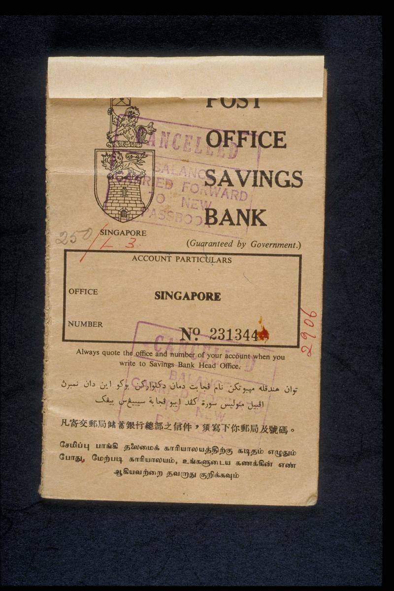 Post Office Savings Bank passbook