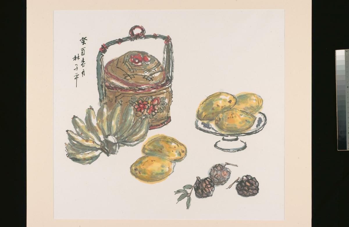 Untitled (Chinese Basket, Mangoes & Mangosteen)