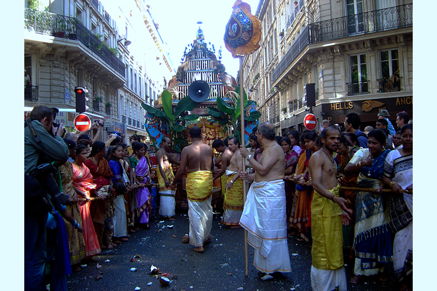 <a href="/assets/667b7e59-8a53-4502-9b99-94769343bd46/8-france-2.jpg"><strong>Celebration of the Hindu festival Vinayaka Chaturthi in Paris, France</strong></a><br>
<em>Courtesy of Mai-Linh Doan via Wikimedia Commons</em>