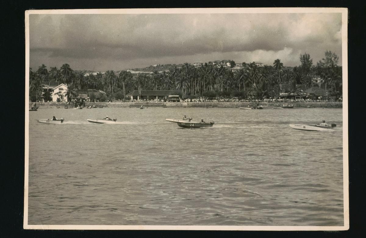 A scene at the first Singapore Outboard Regatta held at Pasir Panjang
