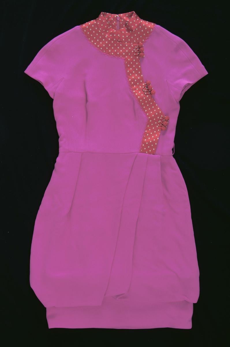 Fuchsia dress designed by John Galliano for Dior
