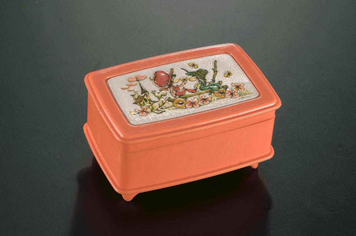 Musical box with wound-up spring