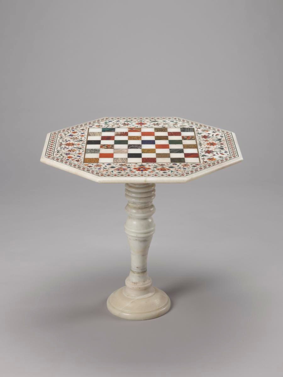 Pietra-Dura Marble Games Table