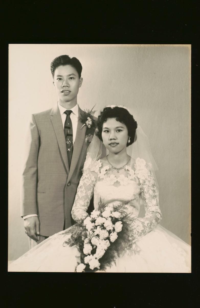 Portrait of a bride and groom