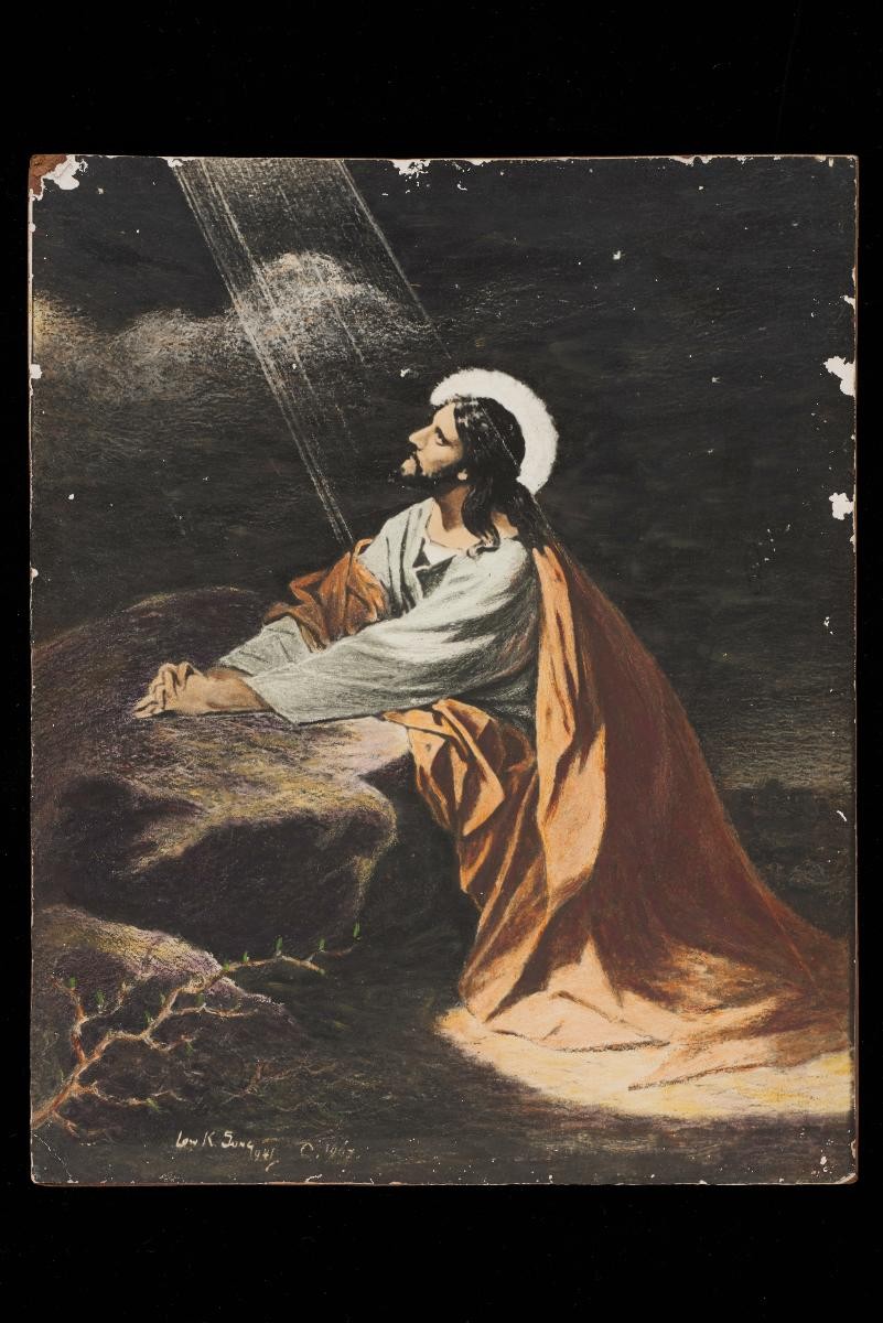 Painting of Jesus praying