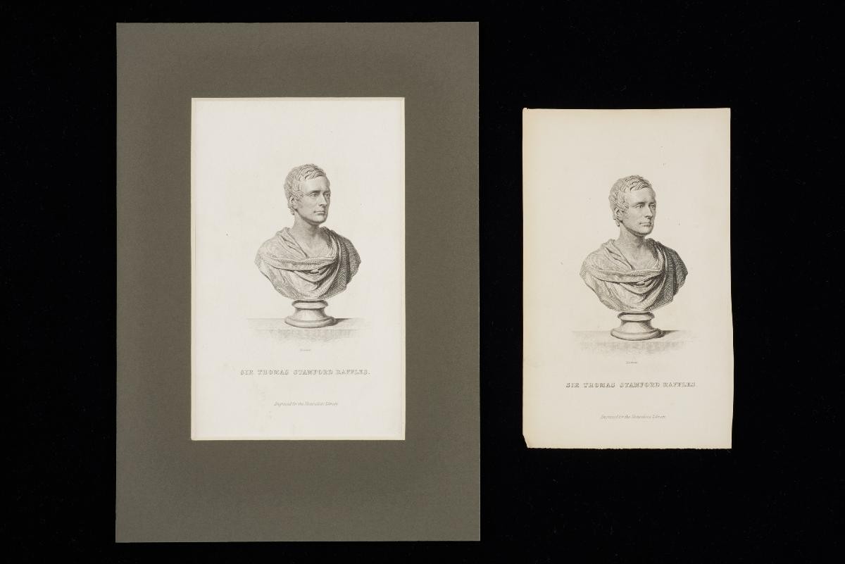 Portrait of Sir Thomas Stamford RafflesArtist: Engraved by Lizars, after the print by S. Cousins, after Francis Chantrey