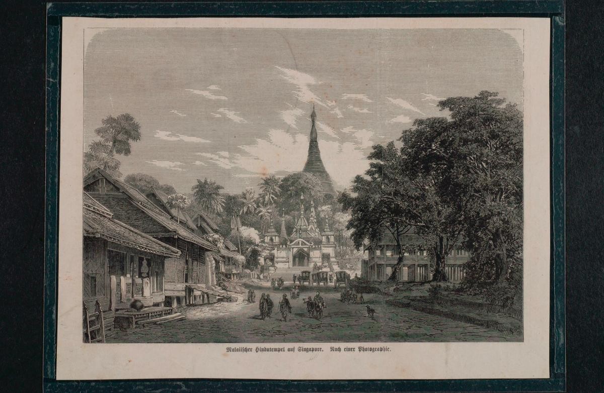 Print of a Buddhist pagoda