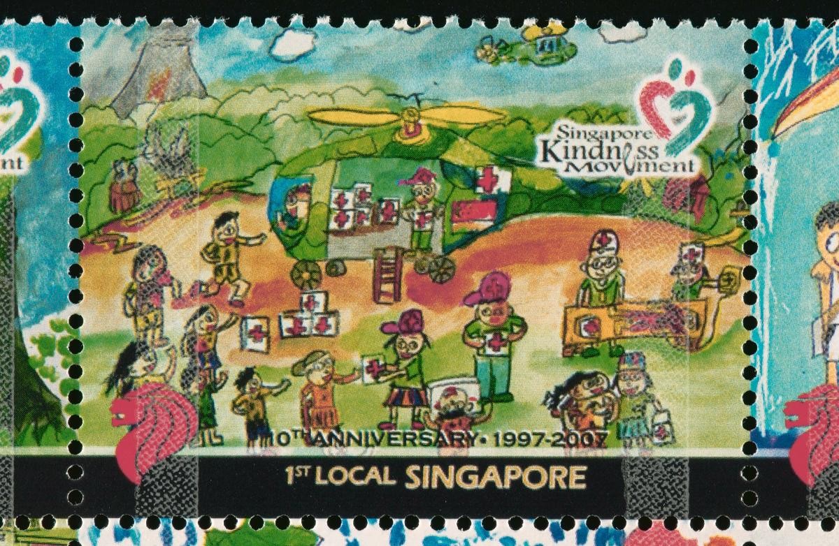 Stamp commemorating the 10th anniversary of the Singapore Kindness Movement