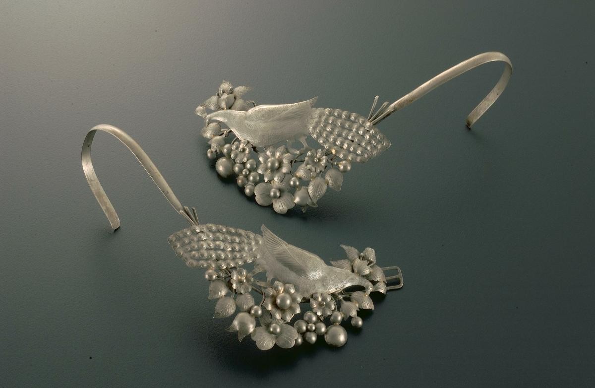Straits Chinese silver curtain hooks