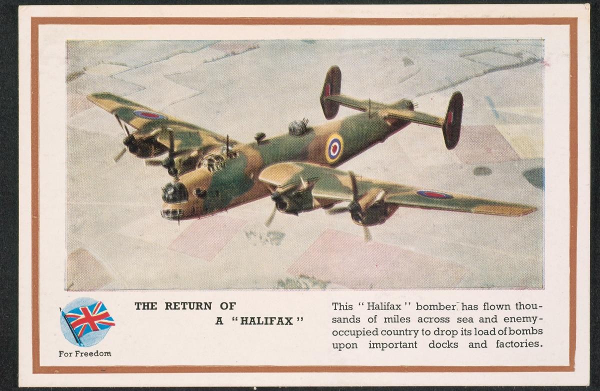 Postcard entitled ‘The return of a Halifax’