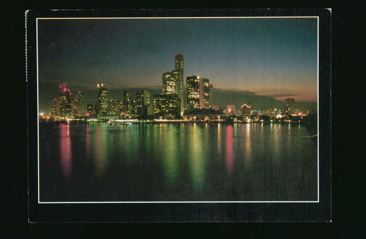 Night-time view of the Central Business District waterfront