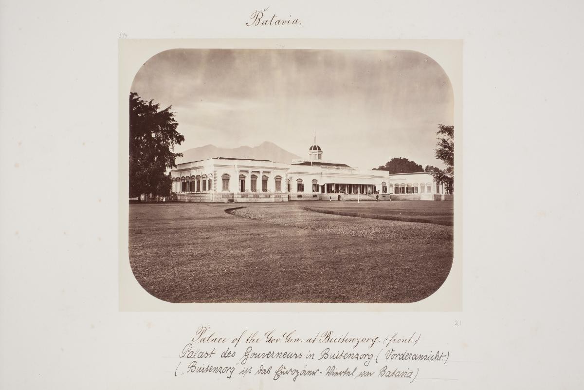 A view of a Dutch colonial building by Woodbury and Page