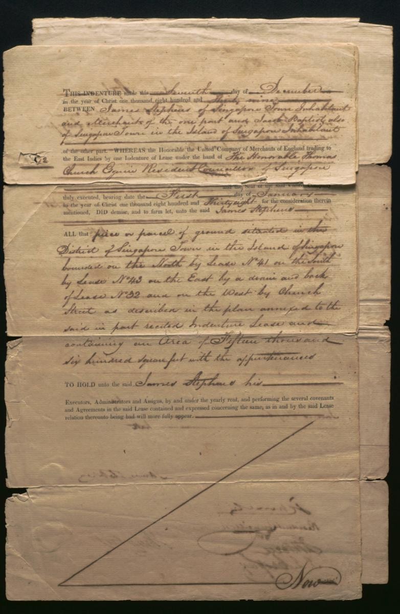 Indenture of lease concerning James Stephen