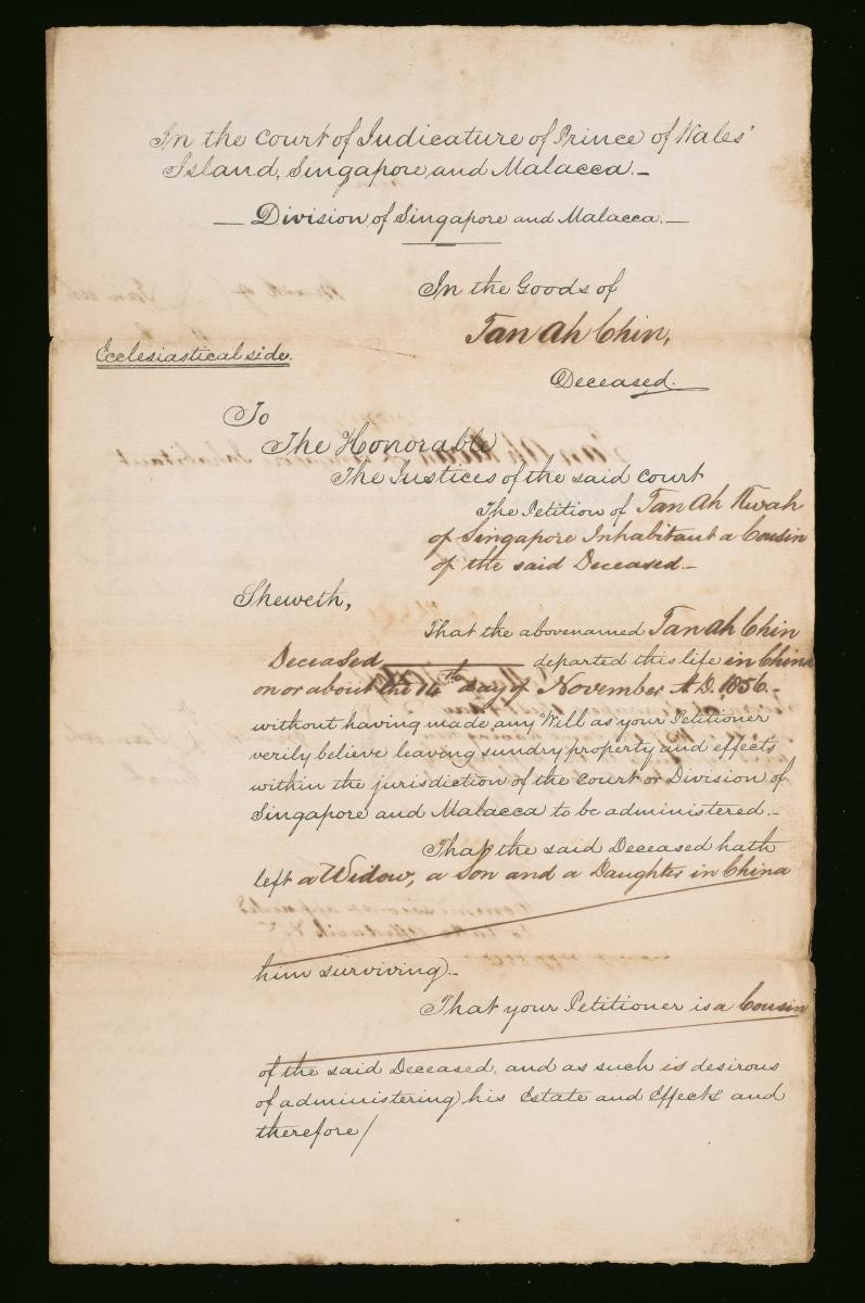 Petition of Tan Ah Kwah