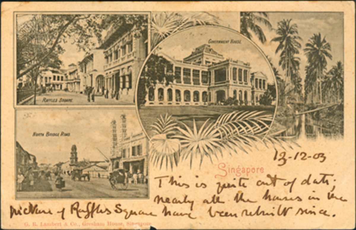 North Bridge Road, Raffles Square, Government House, Singapore.