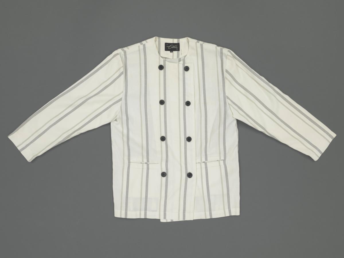 Esta double-breasted women's jacket with stripes
