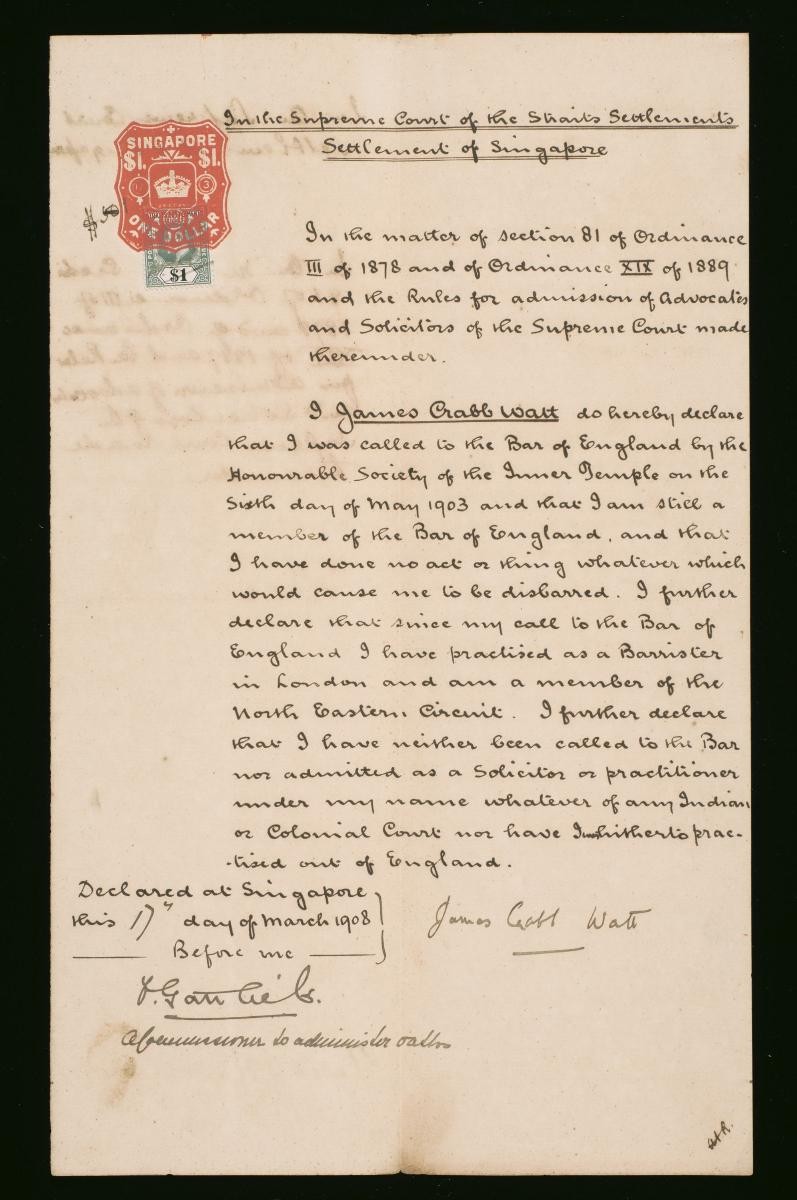 Declaration of James Crabb Watt