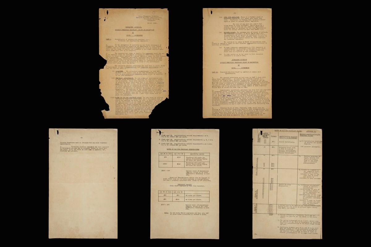 Singapore Division Locally Domiciled Temporary Staff on Resumption of Civil Government (March 1946)