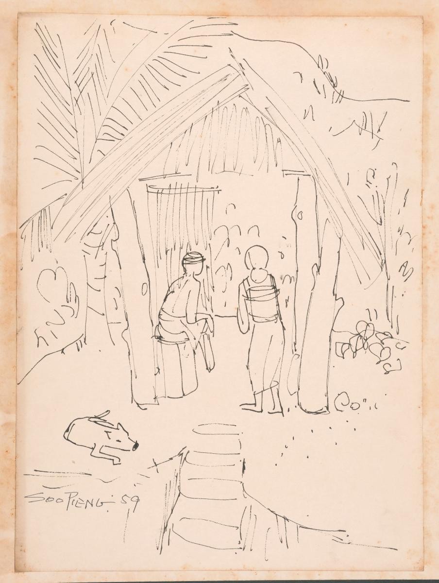 Untitled (At the Door - Two People and A Dog)