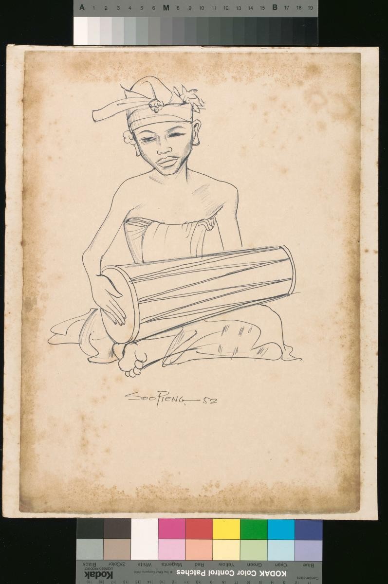 (Untitled) A Man Playing a Java Drum