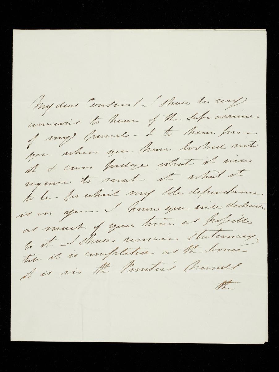 Letter from Lady Raffles to the Revd Thomas Raffles