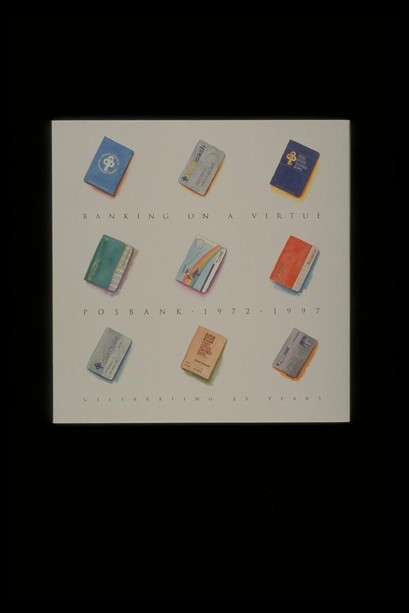 Hardcover book commemorating POSBank's 25th anniversary entitled 'Banking on a Virtue'