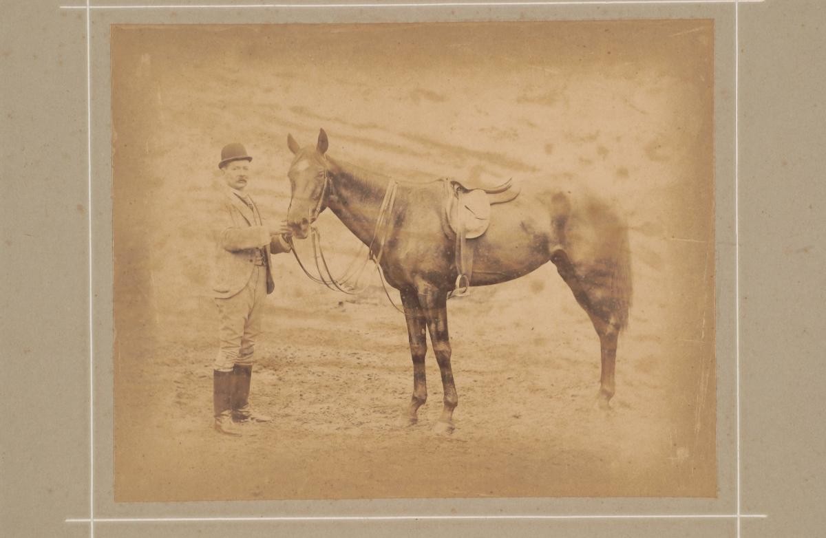 Race horse and owner by GR Lambert