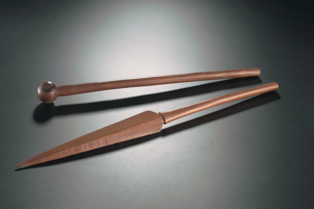 Zulu iklwa spear and knobkerrie club