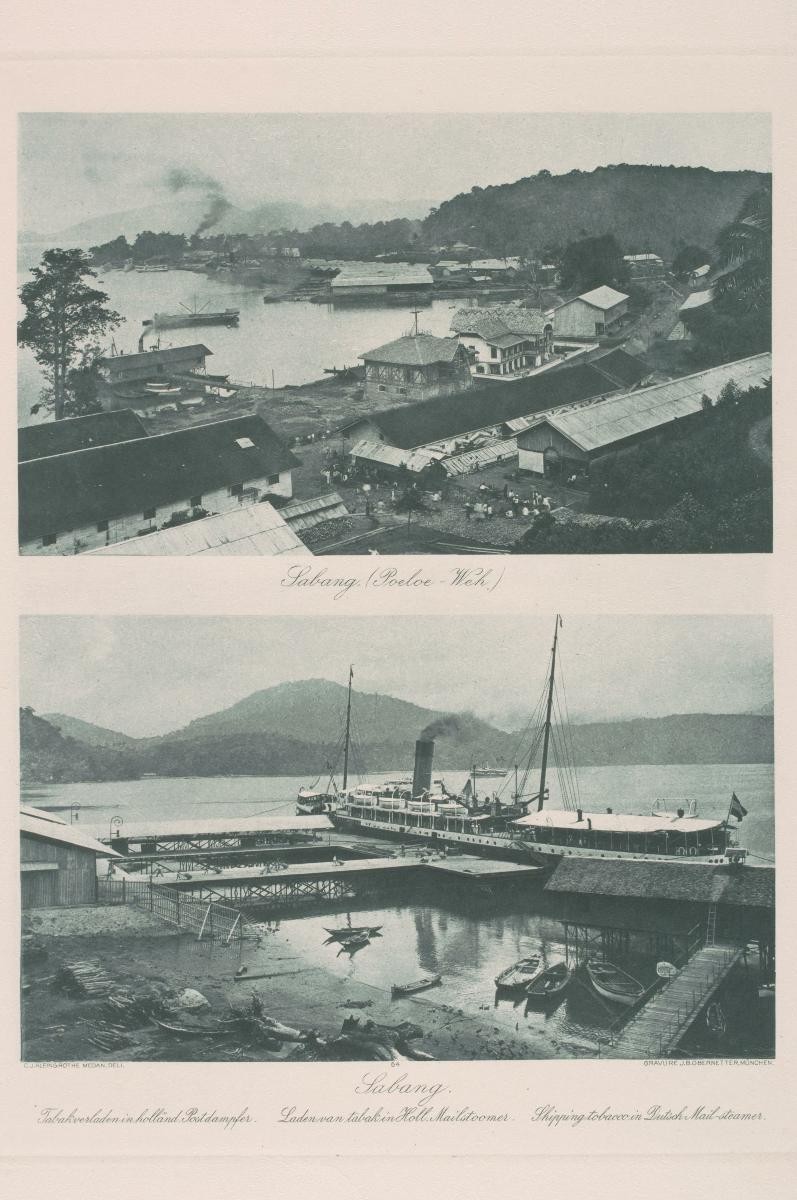 Views of a port and a steamer shipping tobacco by C.J. Kleingrothe