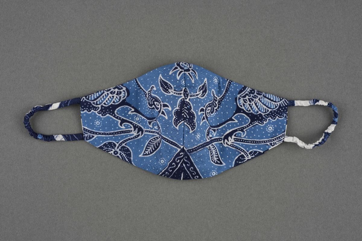 Blue batik face mask