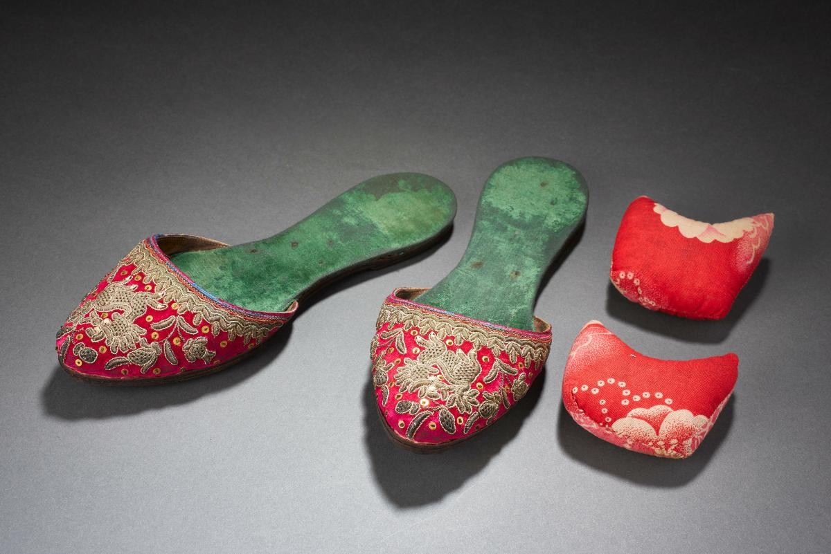 Pair of embroidered slippers