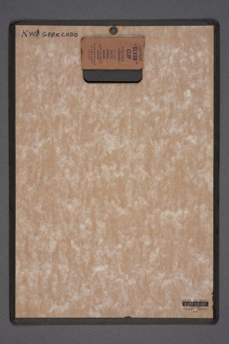 Clipboard used by Kwa Geok Choo