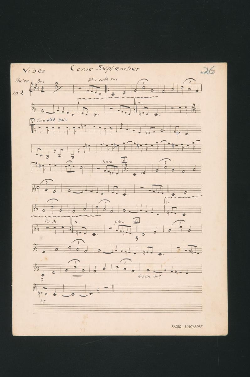 ‘Come September’ music score