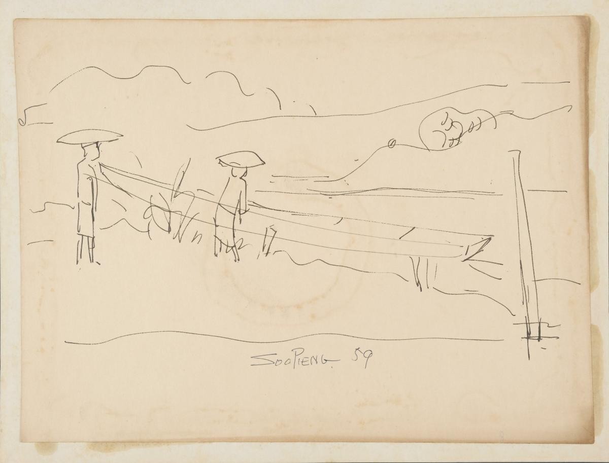 Untitled (Two People working on A Boat)