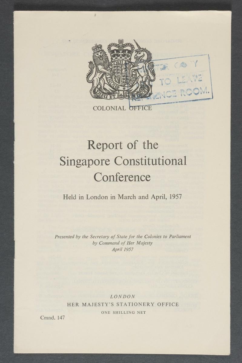 ‘Report of the Singapore Constitutional Conference’