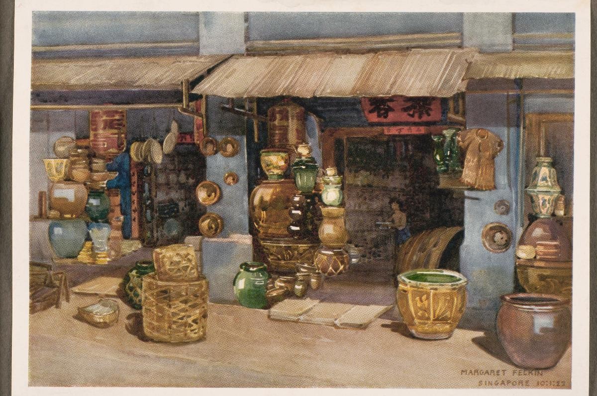 Sketch titled ‘Pottery Shop’