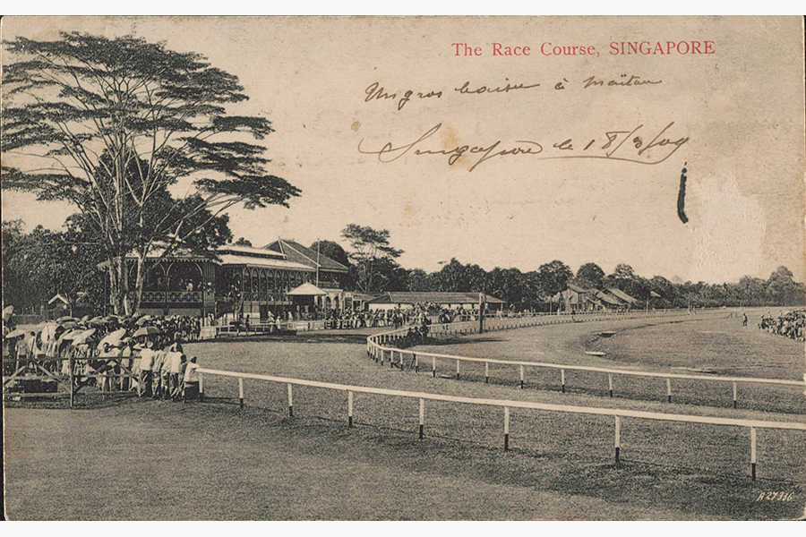 <a href="/assets/b5331250-0695-49a8-92d8-11e12e623db2/1-racecourse.jpg"><strong>Old Race Course at Farrer Park</strong></a><br>
1909<br>
<em>Courtesy of National Museum of Singapore</em>