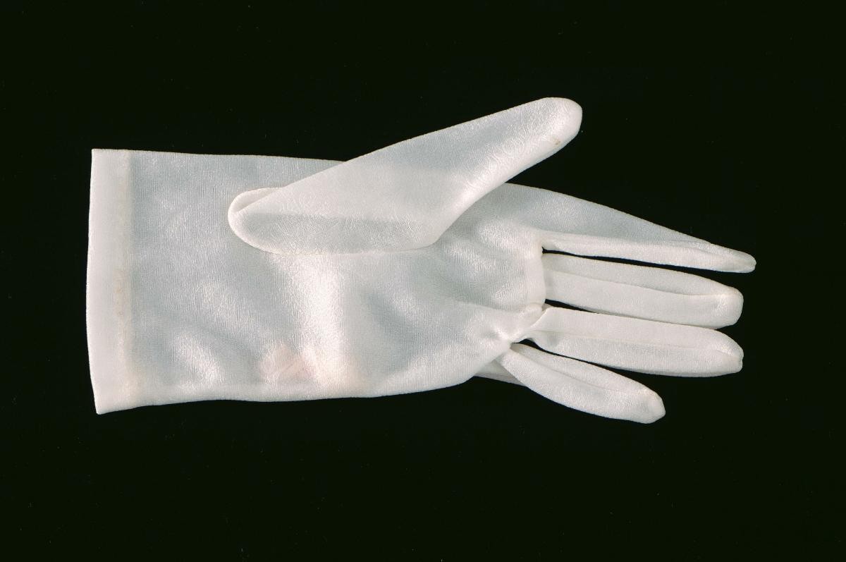 A white wedding glove
