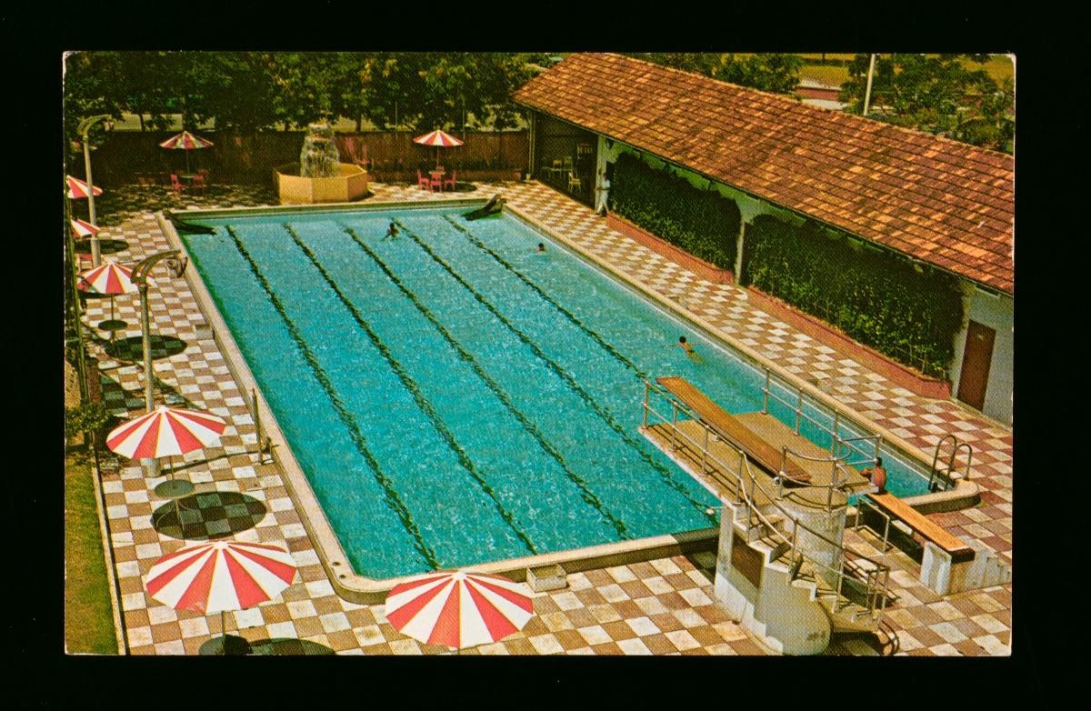 The swimming pool at Connell House, a boarding house for the British Merchant Navy