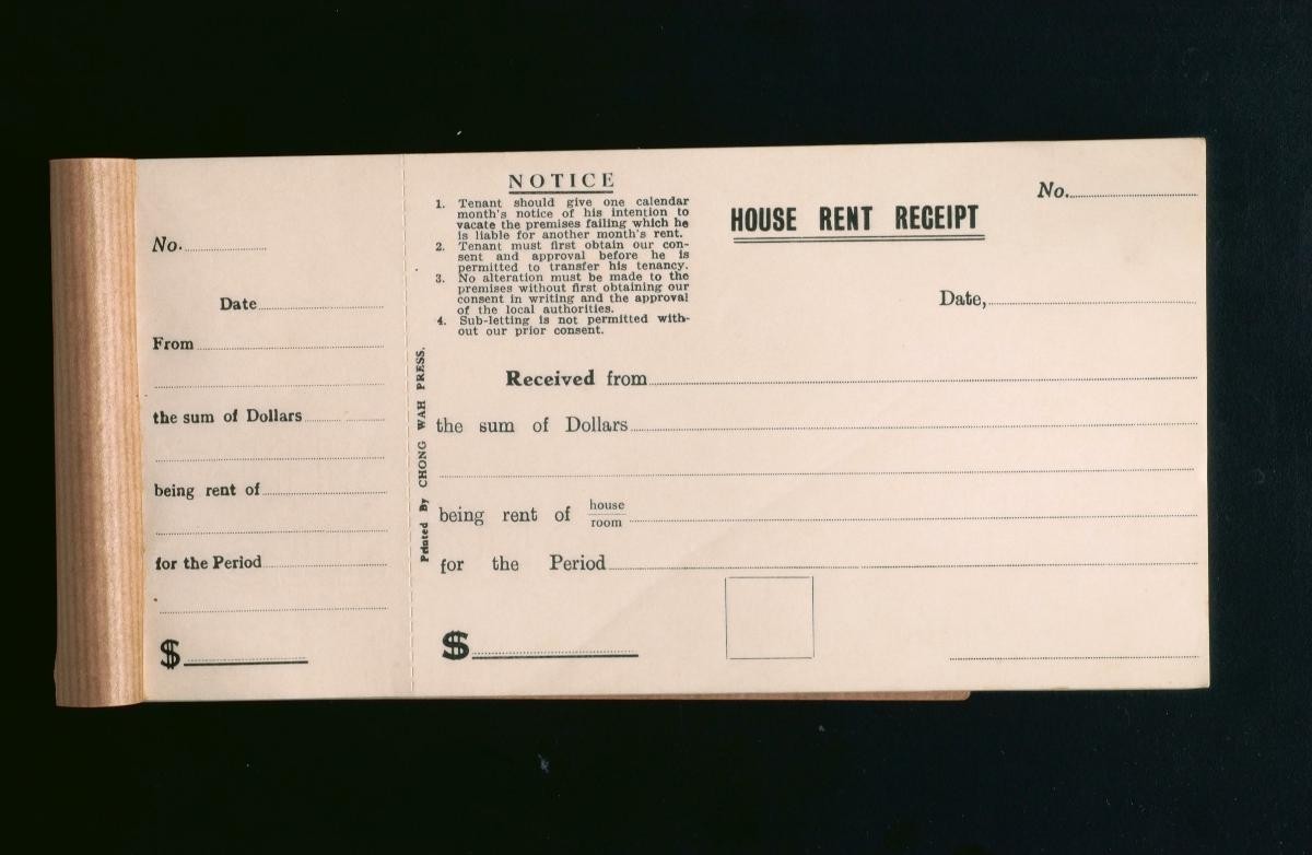 A Chettiar ‘House Rent’ receipt book
