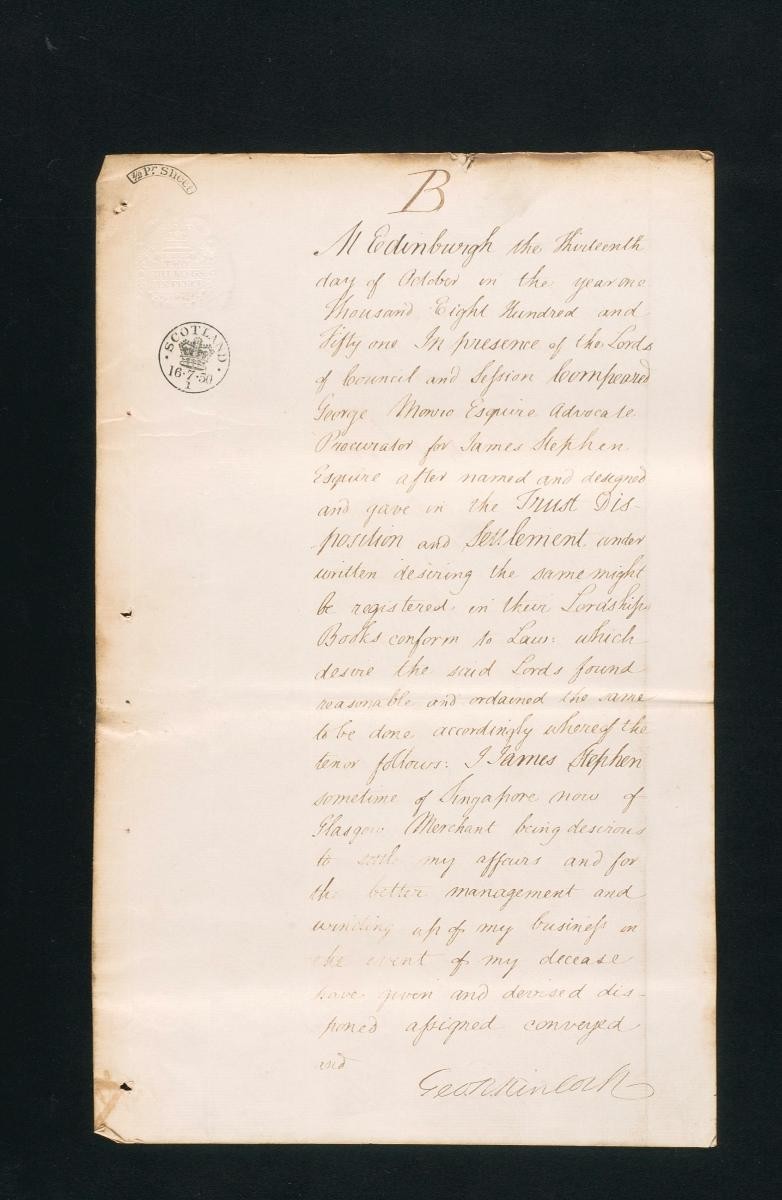 Last Will and Testament of James Stephen