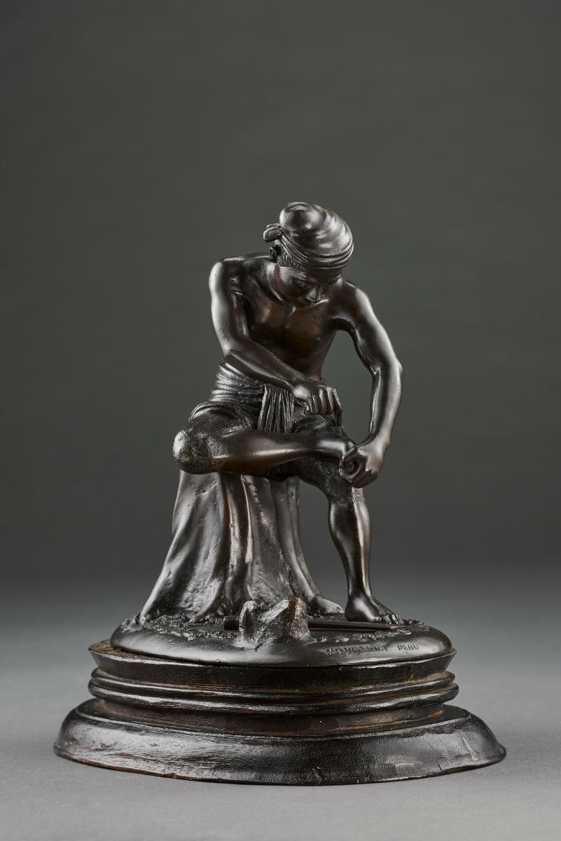 Not Titled (Tattooed Man Plucking a Thorn from His Foot)