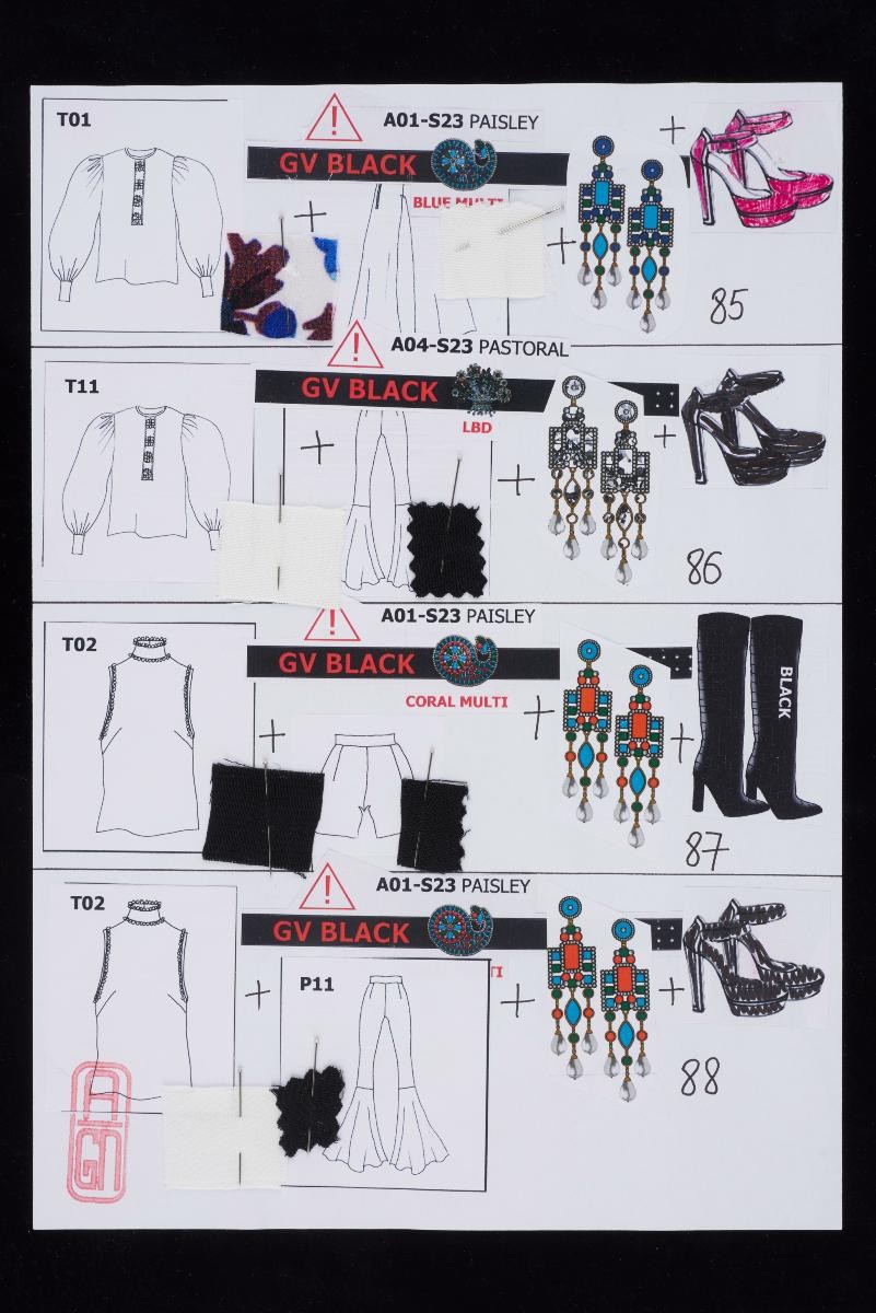 Styling sheets from Andrew Gn Spring/Summer 2023 collection