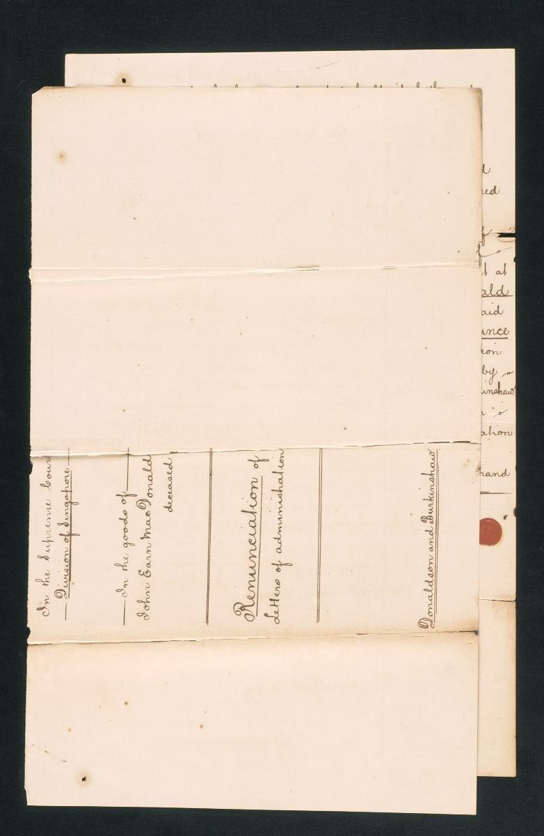 Renunciation of the letters of administration by Emily MacDonald