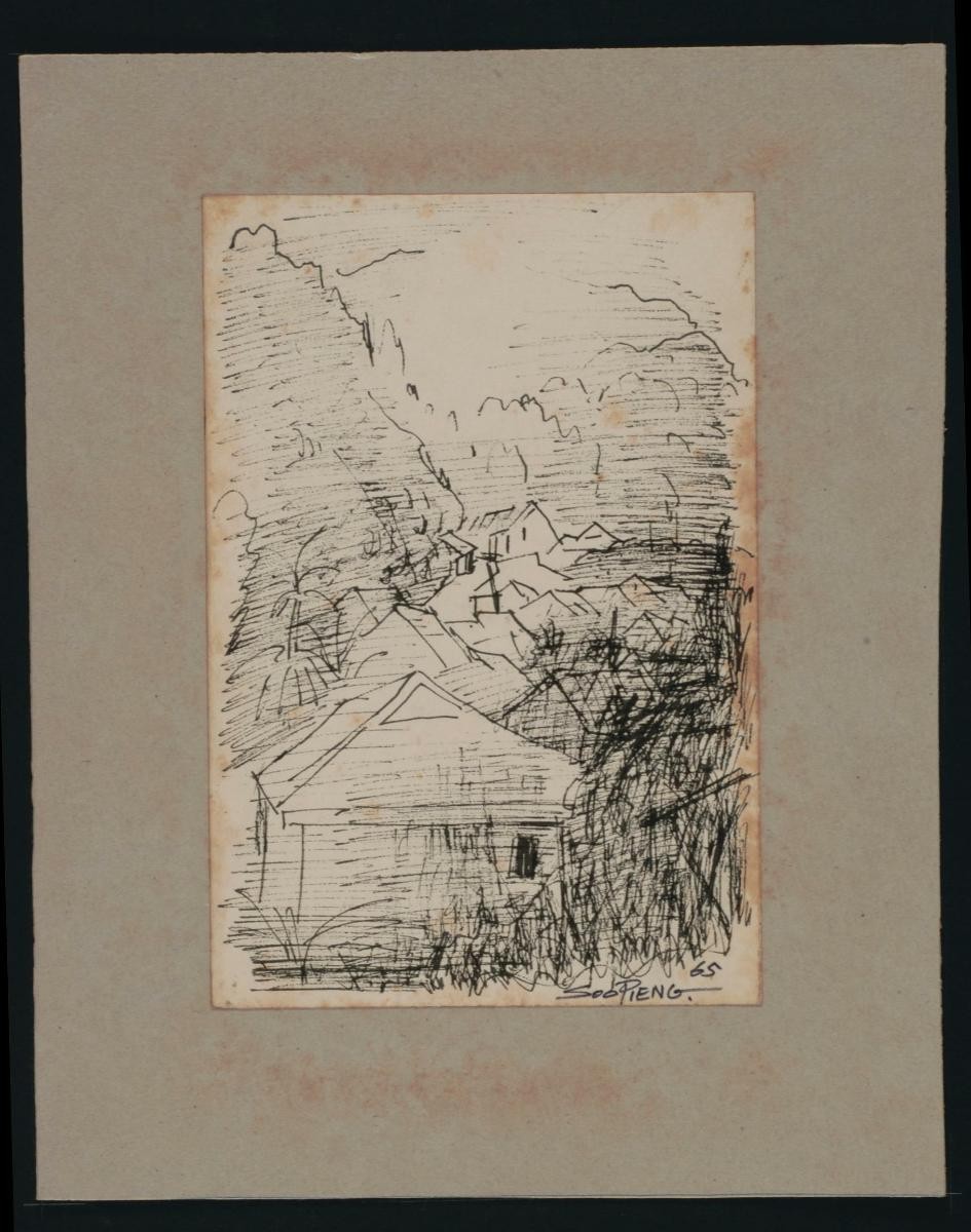 Untitled (Village and Trees by The Mountain)