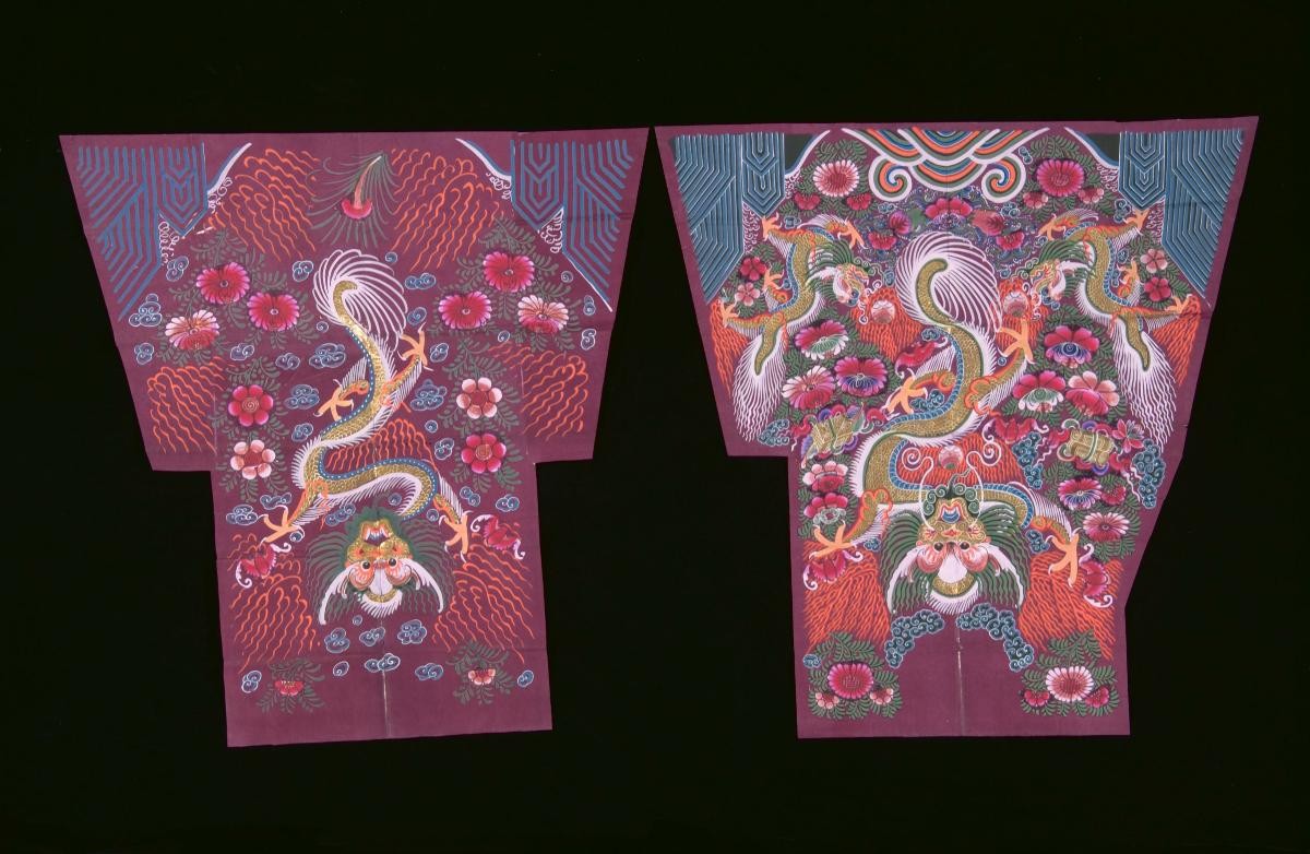 Parts of a paper robe