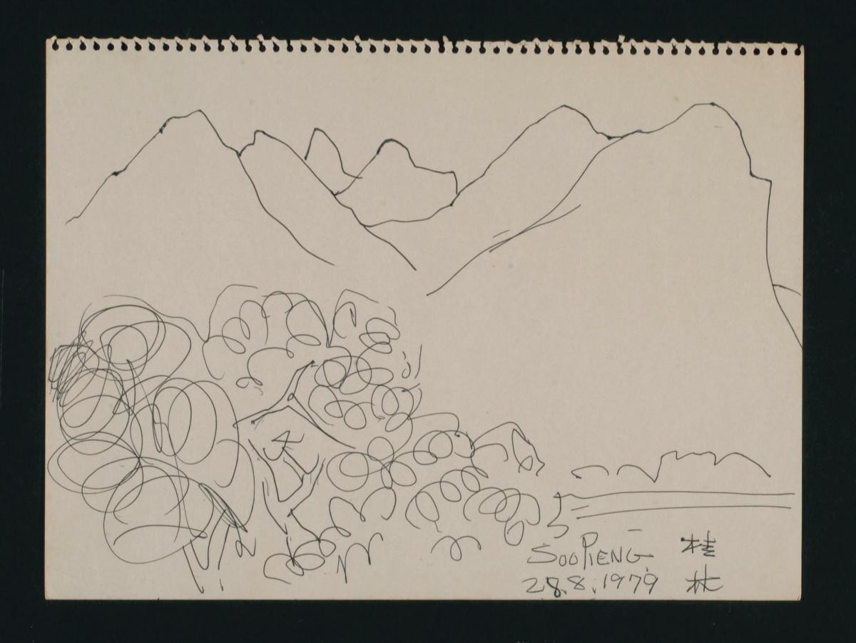 Untitled (Mountain Range with Trees)