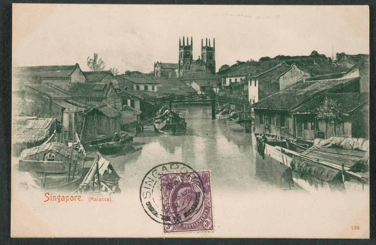 Postmarked Malacca affixed with a three-cent Straits Settlements stamp