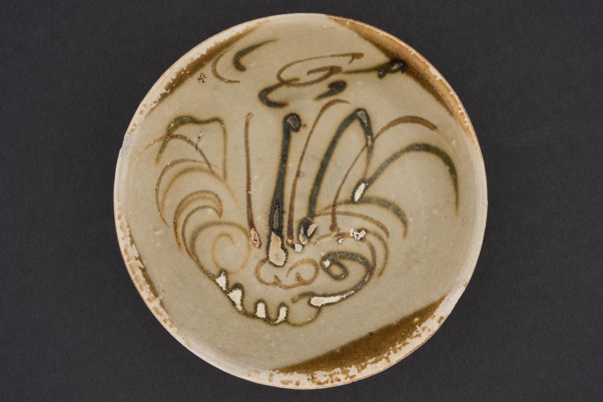 Bowl with mountain landscape